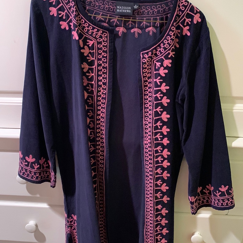 Fine wale corduroy open tunic size S. Madison Mathews top brand new condition